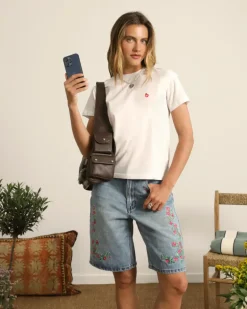 Apple Crew Slim Tee White