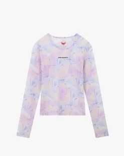 Bow Mesh Top Lilac