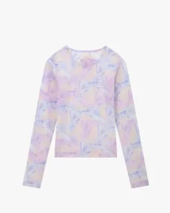 Bow Mesh Top Lilac