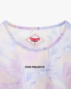 Bow Mesh Top Lilac
