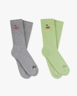 Calcetines Quote Verde/Gris 2Xpack