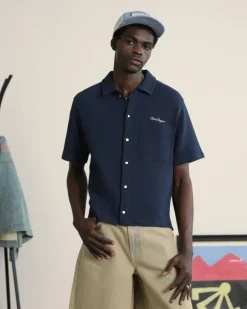 Camisa Marbella Waflle Azul Marino