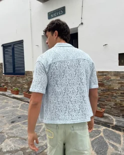 Camisa Romantica Azul Cielo