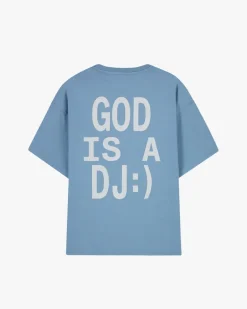Camiseta God is a DJ Azul Cielo