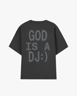 Camiseta God is a DJ Gris Oscuro