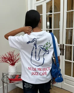 Camiseta Jazz Cafe Blanca