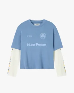 Camiseta Manga Larga Patty Waffle Azul