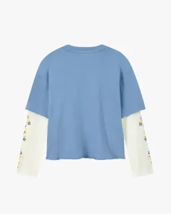 Camiseta Manga Larga Patty Waffle Azul