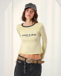 Camiseta Manga Larga Poetic Amarilla