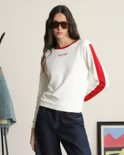 Camiseta Manga Larga Vintage Sports Blanca