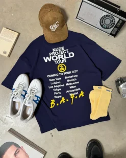 Camiseta Nude Tour Azul Marino