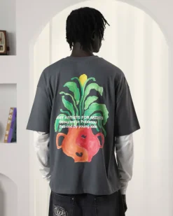 Camiseta Plant Gris Oscuro