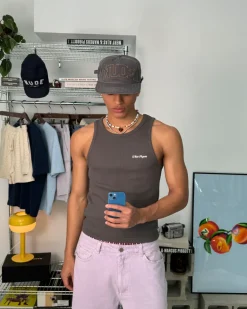 Camiseta Tirantes Ss24 Beige/Gris Oscuro