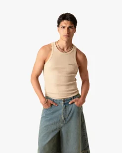 Camiseta Tirantes Ss24 Beige/Gris Oscuro
