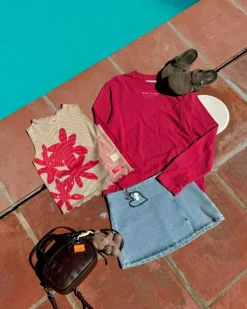 Cherry Denim Skirt