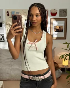 Cutie Bow Tank Top Pink
