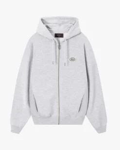 Essentials Zip-Up Hoodie Grey Melange