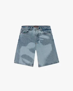 Face Denim Shorts