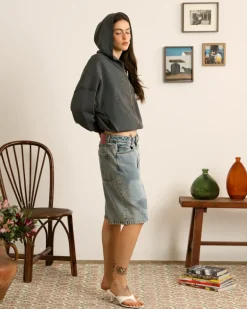 Face Denim Shorts