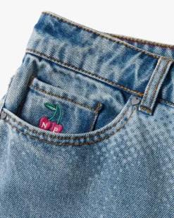 Face Denim Shorts