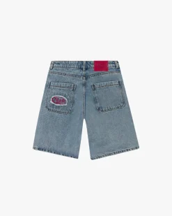 Face Denim Shorts
