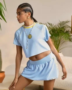Falda Samba Azul Cielo