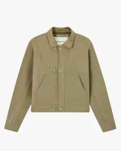 Heavy Canvas Trucker Jacket Khaki