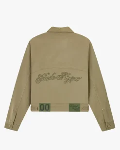 Heavy Canvas Trucker Jacket Khaki