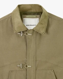 Heavy Canvas Trucker Jacket Khaki