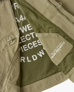 Heavy Canvas Trucker Jacket Khaki