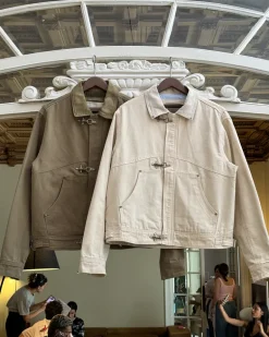 Heavy Canvas Trucker Jacket Khaki