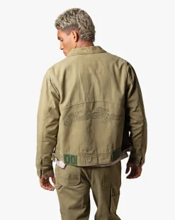 Heavy Canvas Trucker Jacket Khaki