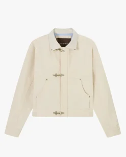 Heavy Canvas Trucker Jacket Offwhite