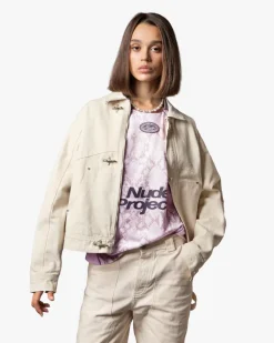 Heavy Canvas Trucker Jacket Offwhite