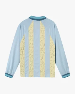 Lace Football Polo Baby Blue