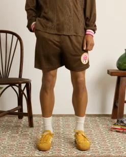 Lace Football Short Brown