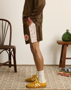 Lace Football Short Brown