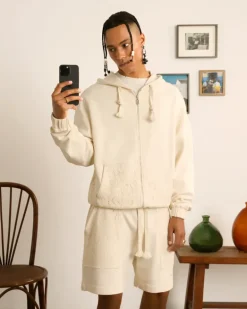 Lace Zip-Up Hoodie