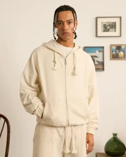 Lace Zip-Up Hoodie