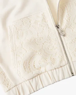 Lace Zip-Up Hoodie