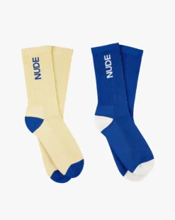 Logo Socks Blue/Yellow 2Xpack