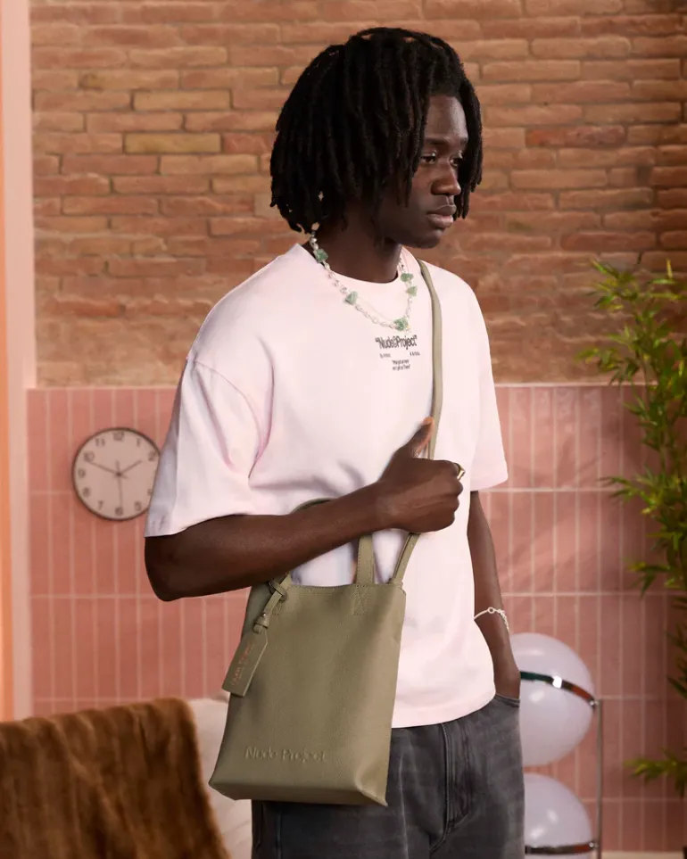 Minimal Leather Bag Olive
