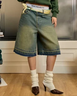 Pantalón Corto Baggy Indigo Old Denim