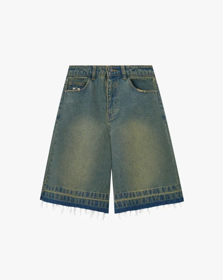 Pantalón Corto Baggy Indigo Old Denim