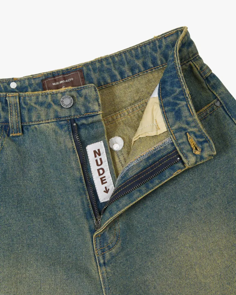 Pantalón Corto Baggy Indigo Old Denim