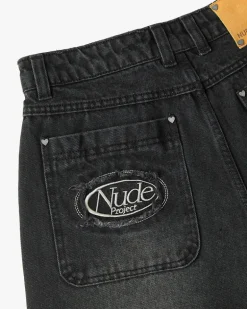 Pantalón Corto Baggy Negro Old Denim