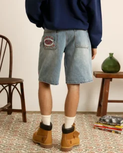 Pantalón Corto Denim Flowers