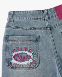 Pantalón Corto Denim Flowers
