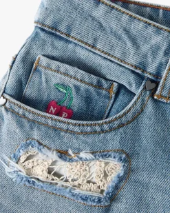 Pantalón Corto Denim Lace