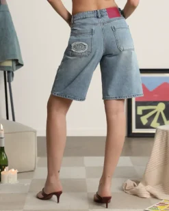 Pantalón Corto Denim Lace